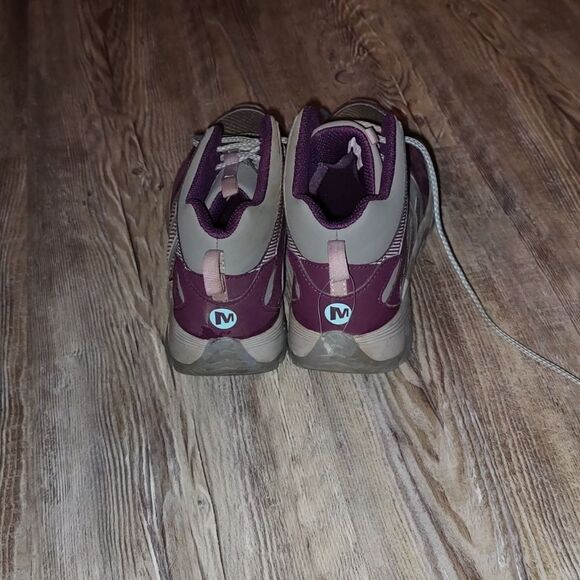Merrell Moab 5 Mid Hiking Boots, #61726, Gray/Purple, Leather, Womens US Size 5 - Picture 4 of 7
